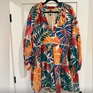 Colorful Leaf Print Dress